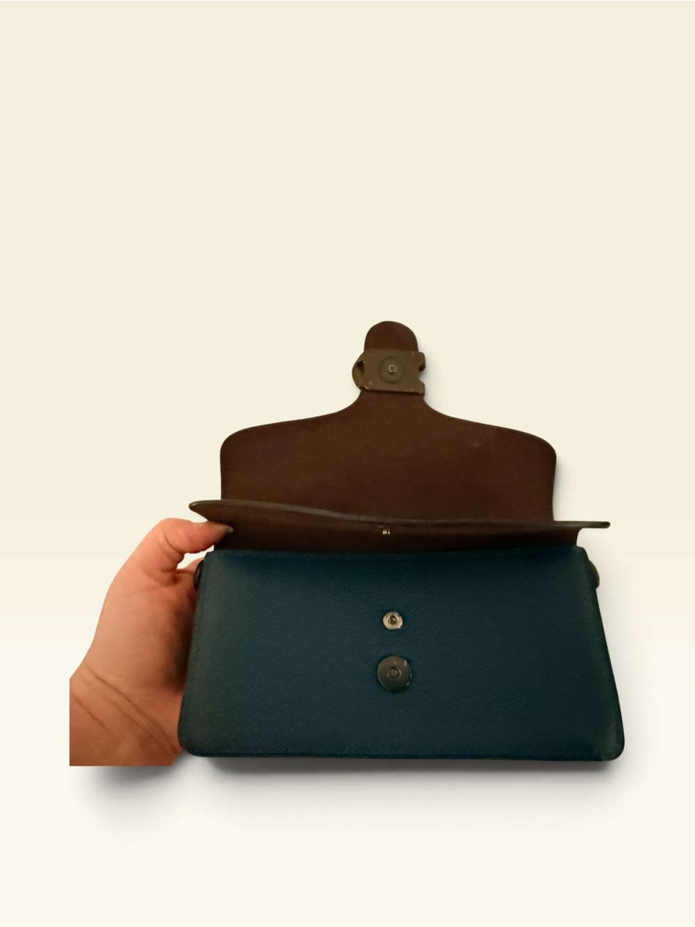 Coach Color Block Tabby Two-Tone Pebble Leather Crossbody in Gray and Navy - Picture 6 of 11